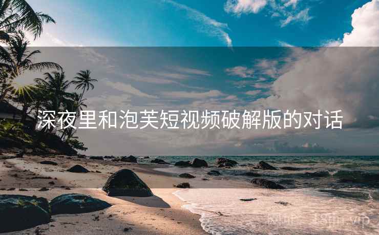 深夜里和泡芙短视频破解版的对话